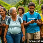 Home 20 생물종 관찰 기록 시스템의 국제적 사례 연구 - A vibrant community biodiversity monitoring event in a Brazilian rural village, diverse people of al...